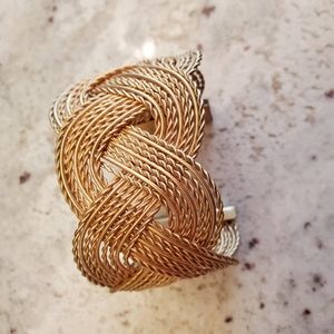 Matted gold tone cuff bracelet